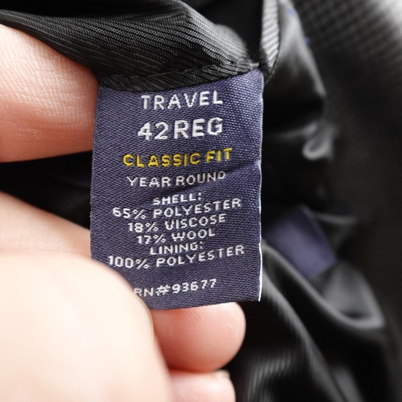 NEW Stafford Blazer Mens 42R Gray Check Wool Classic Fit Sport Coat Jacket Suit - Picture 8 of 16